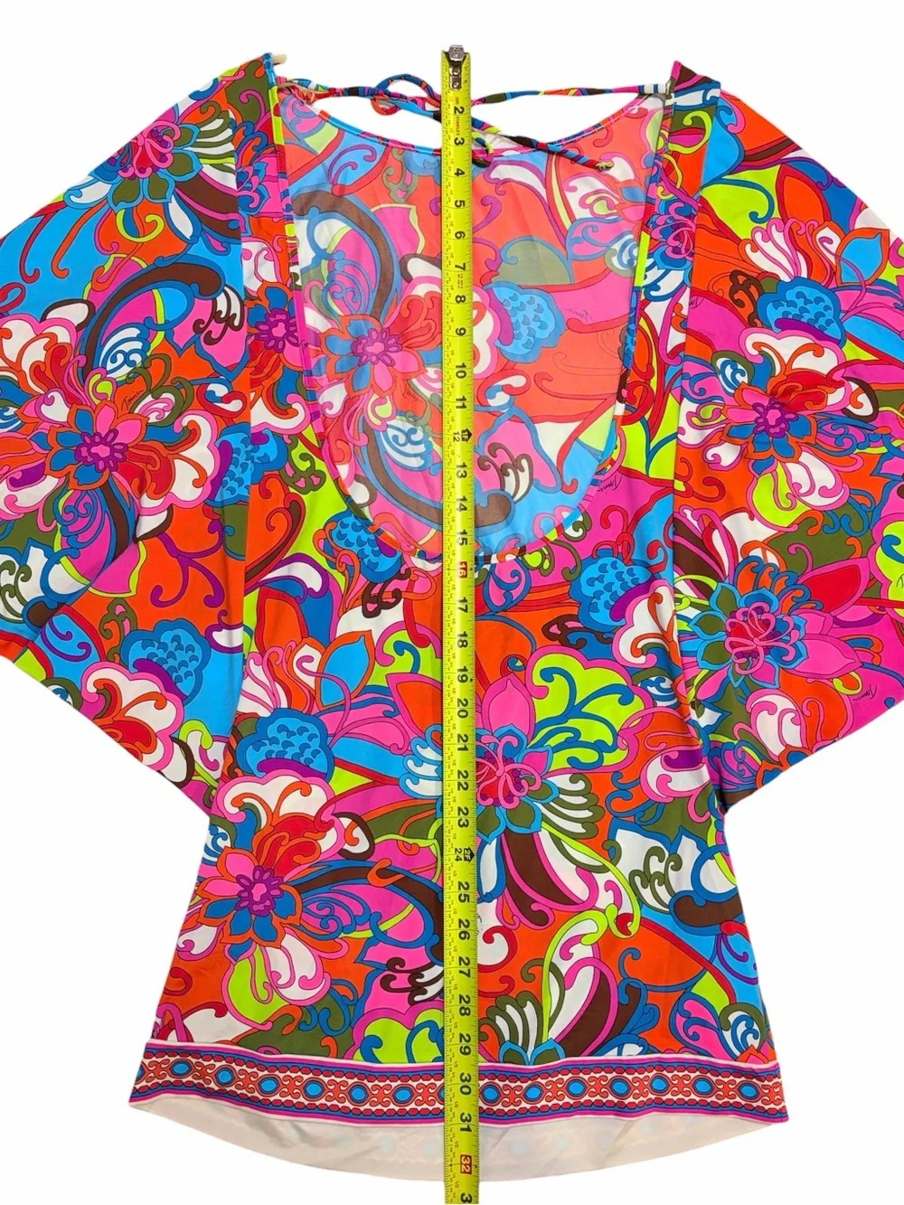 TRINA TURK new Fiji Floral Cape-Sleeve Tunic Dress - Picture 11 of 16